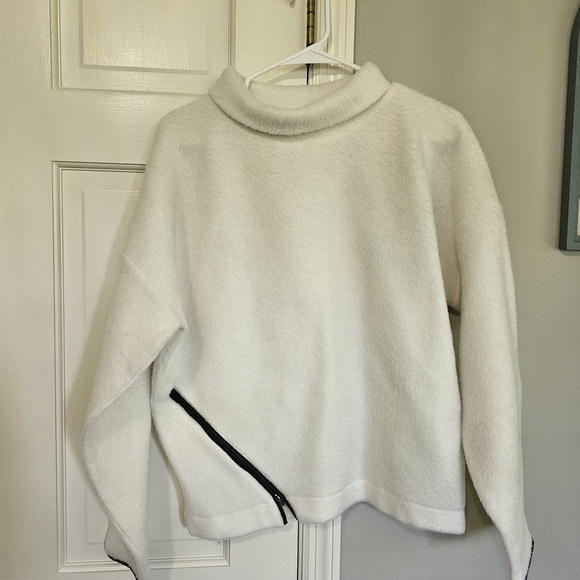 Express Sweaters - Express White Cowl Turtleneck Sweater with Modern Design